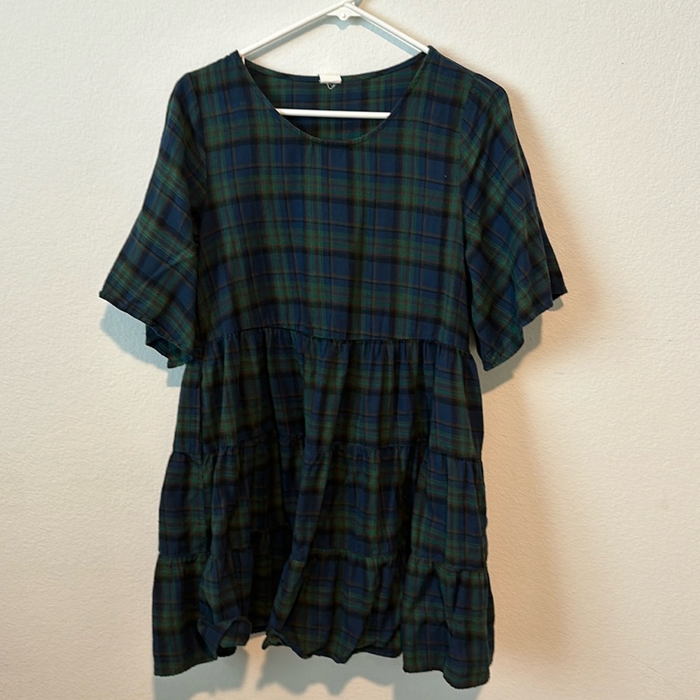 Plaid Tiered Dress